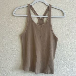& Other Stories Tan Ribbed Tank Top